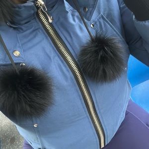 Moose 🫎 knuckles coat blue large fur hood trim good condition authentic